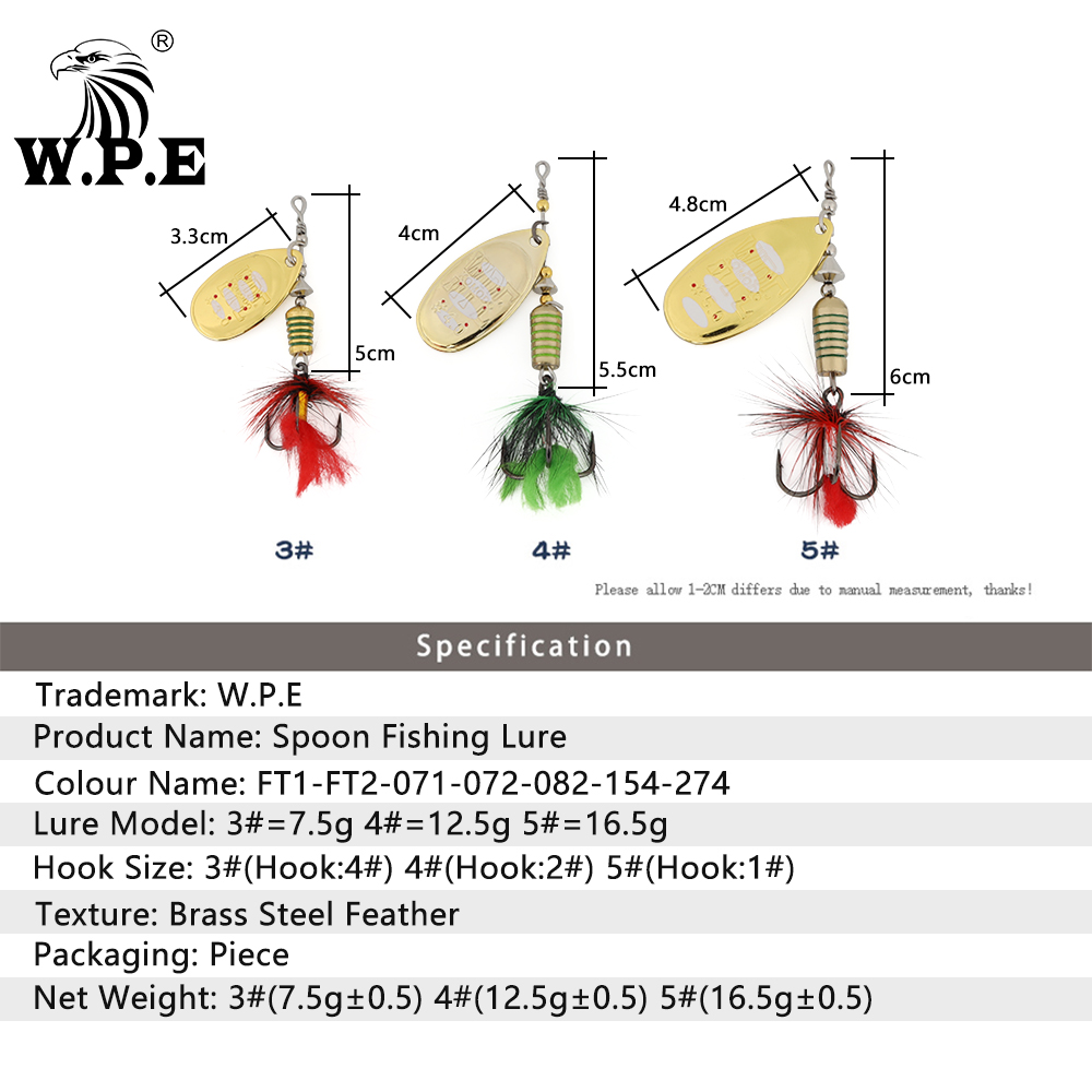 W.P.E KOMODO Spinner Lure 2pcs - Fishing Lure Spoon ulasan dan harga